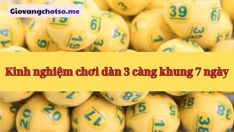 nuôi dàn 3 càng đề khung 7 ngày